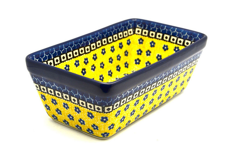 3"H x 4 3/4"W x 8"L
 Polish Pottery Baker - Loaf Dish - Sunburst 603-859a (3"H x 4 3/4"W x 8"L
)