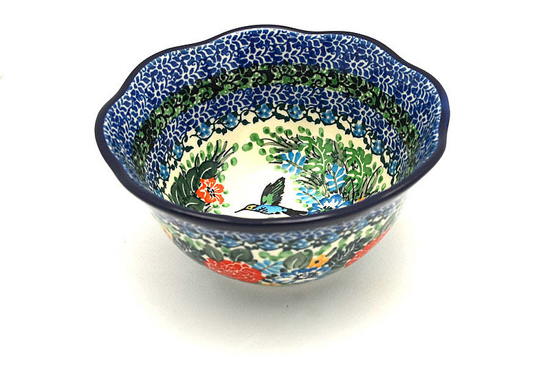 3"H x 5 3/4"W
 Polish Pottery Bowl - Wavy Edge - Unikat Signature - U3271 A54-U3271 (3"H x 5 3/4"W
)