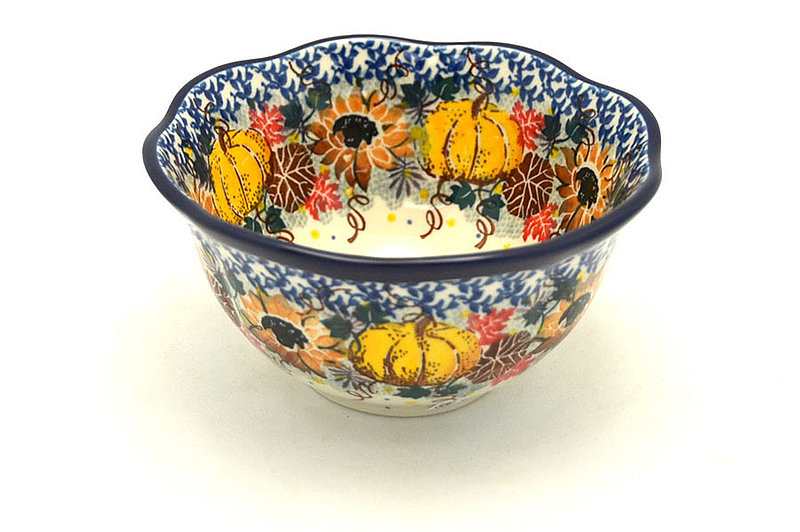 3"H x 5 3/4"W
 Polish Pottery Bowl - Wavy Edge - Unikat Signature - U4741 A54-U4741 (3"H x 5 3/4"W
)