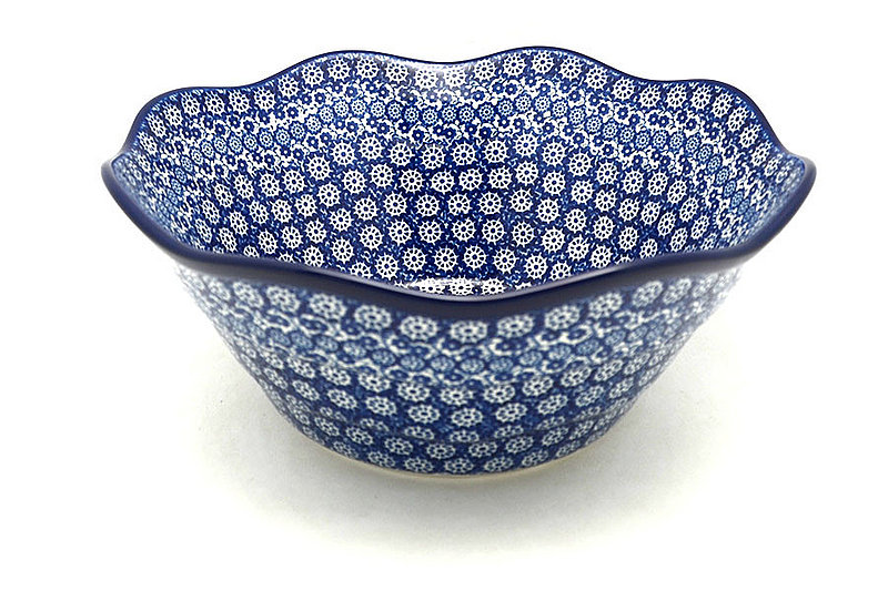 4 1/4"H x 10 1/4"W
 Polish Pottery Bowl - Curvy Edge - 10" - Midnight 692-2615a (4 1/4"H x 10 1/4"W
)