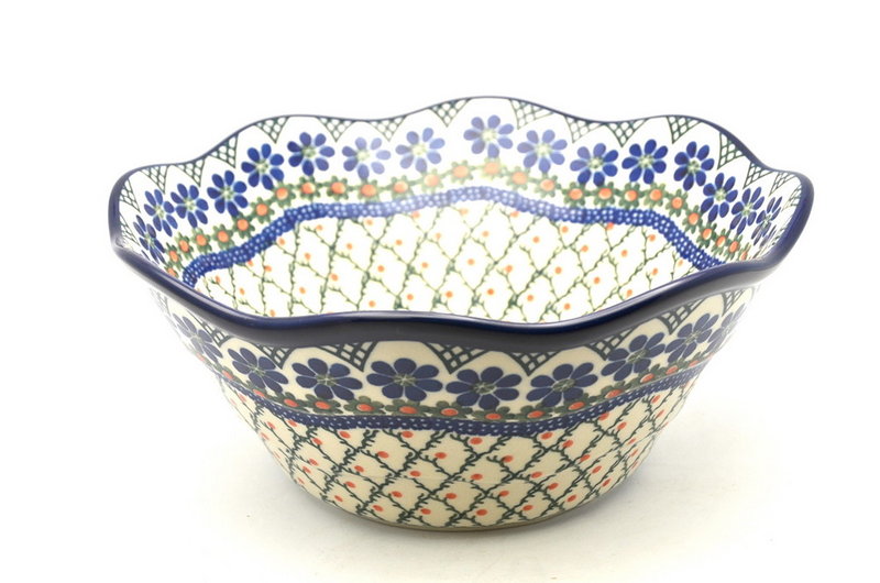 4 1/4"H x 10 1/4"W
 Polish Pottery Bowl - Curvy Edge - 10" - Primrose 692-854a (4 1/4"H x 10 1/4"W
)