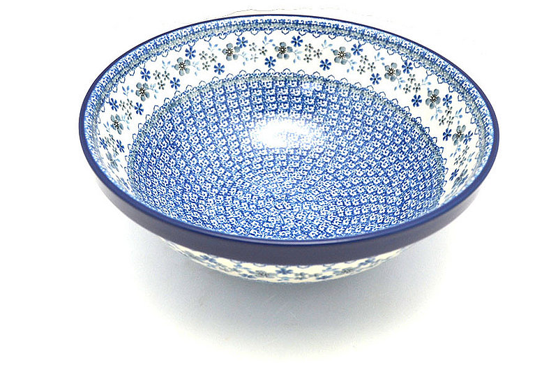 4 1/4" H x 10 3/4" W.
 Polish Pottery Bowl - Grand Nesting (10 3/4") - Blue Horizon 055-2333a (4 1/4" H x 10 3/4" W.
)