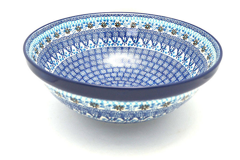 4 1/4"H x 10 3/4"W
 Polish Pottery Bowl - Grand Nesting (10 3/4") - Blue Yonder 055-2187a (4 1/4"H x 10 3/4"W
)