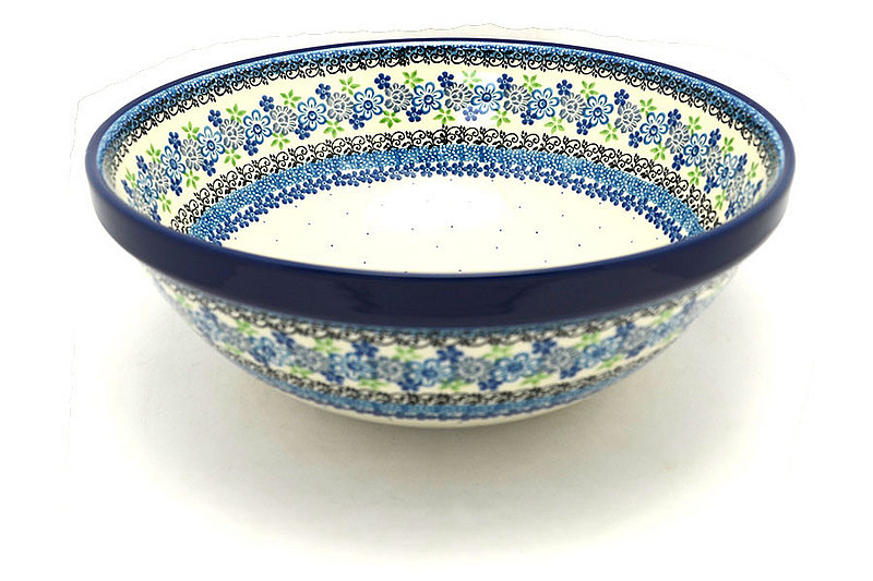 4 1/4"H x 10 3/4"W
 Polish Pottery Bowl - Grand Nesting (10 3/4") - Flower Works 055-2633a (4 1/4"H x 10 3/4"W
)