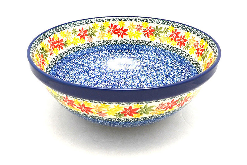 4 1/4" H x 10 3/4" W.
 Polish Pottery Bowl - Grand Nesting (10 3/4") - Maple Harvest 055-2533a (4 1/4" H x 10 3/4" W.
)