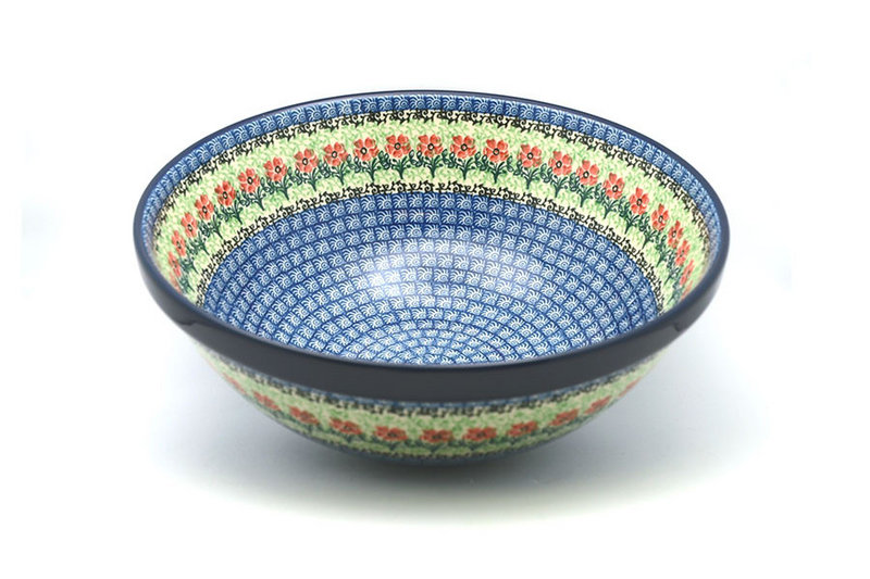4 1/4"H x 10 3/4"W
 Polish Pottery Bowl - Grand Nesting (10 3/4") - Maraschino 055-1916a (4 1/4"H x 10 3/4"W
)