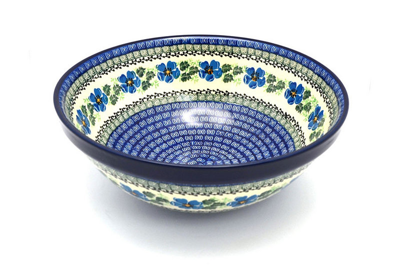 4 1/4"H x 10 3/4"W
 Polish Pottery Bowl - Grand Nesting (10 3/4") - Morning Glory 055-1915a (4 1/4"H x 10 3/4"W
)