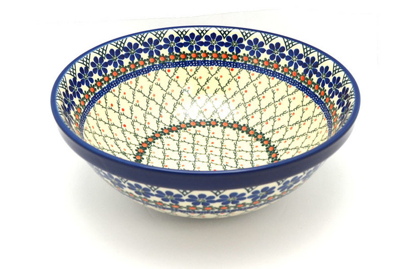 4 1/4"H x 10 3/4"W
 Polish Pottery Bowl - Grand Nesting (10 3/4") - Primrose 055-854a (4 1/4"H x 10 3/4"W
)