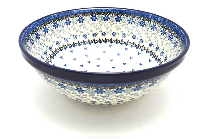 4 1/4" H x 10 3/4" W.
 Polish Pottery Bowl - Grand Nesting (10 3/4") - Silver Lace 055-2158a (4 1/4" H x 10 3/4" W.
)