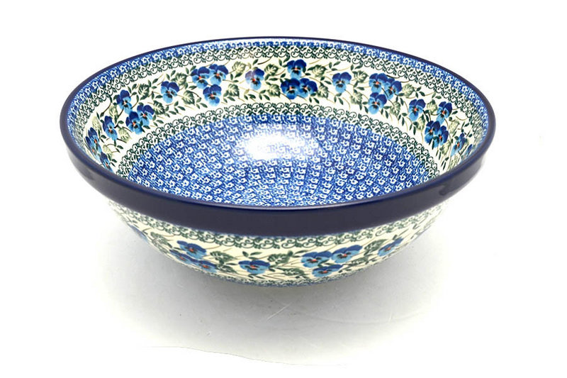 4 1/4" H x 10 3/4" W.
 Polish Pottery Bowl - Grand Nesting (10 3/4") - Winter Viola 055-2273a (4 1/4" H x 10 3/4" W.
)