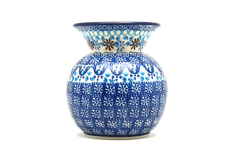 4 1/4"H x 3 1/4"W.
 Polish Pottery Bubble Vase - Blue Yonder 048-2187a (4 1/4"H x 3 1/4"W.
)