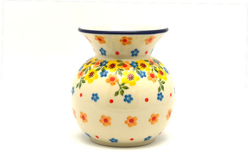 4 1/4"H x 3 1/4"W.
 Polish Pottery Bubble Vase - Buttercup 048-2225a (4 1/4"H x 3 1/4"W.
)