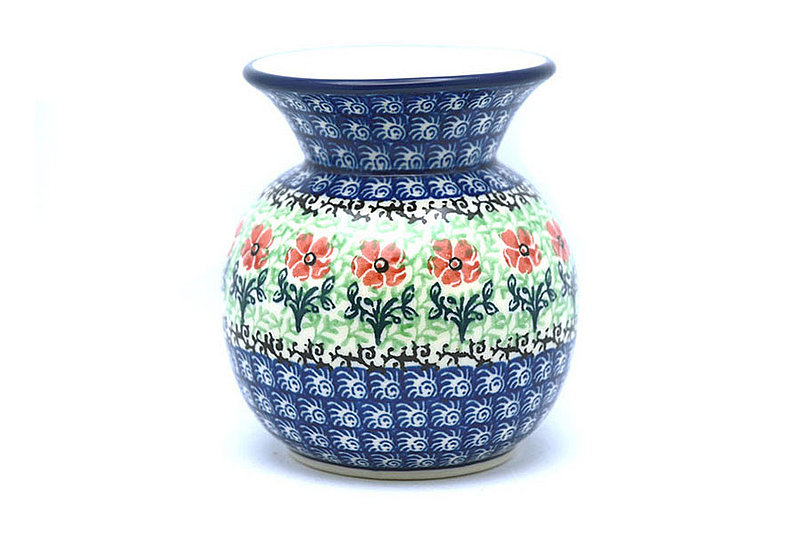 4 1/4"H x 3 1/4"W.
 Polish Pottery Bubble Vase - Maraschino 048-1916a (4 1/4"H x 3 1/4"W.
)