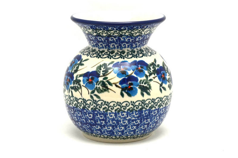 4 1/4"H x 3 1/4"W.
 Polish Pottery Bubble Vase - Winter Viola 048-2273a (4 1/4"H x 3 1/4"W.
)
