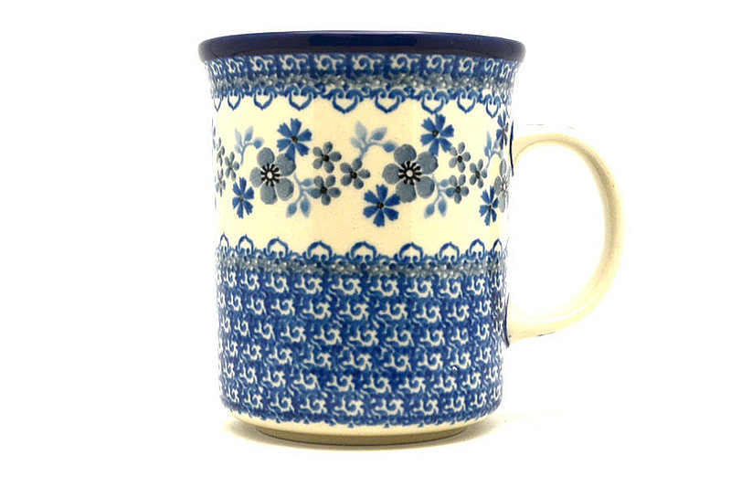 4 3/8"H (15 oz. measured near the rim)
 Polish Pottery Mug - Big Straight Sided - Blue Horizon B13-2333a (4 3/8"H (15 oz. measured near the rim)
)