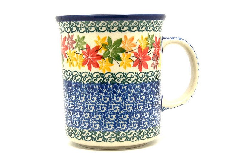 4 3/8"H (15 oz. measured near the rim)
 Polish Pottery Mug - Big Straight Sided - Maple Harvest B13-2533a (4 3/8"H (15 oz. measured near the rim)
)