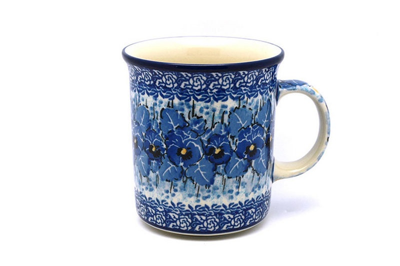 4 3/8"H (15 oz. measured near the rim)
 Polish Pottery Mug - Big Straight Sided - Unikat Signature - U3639 B13-U3639 (4 3/8"H (15 oz. measured near the rim)
)