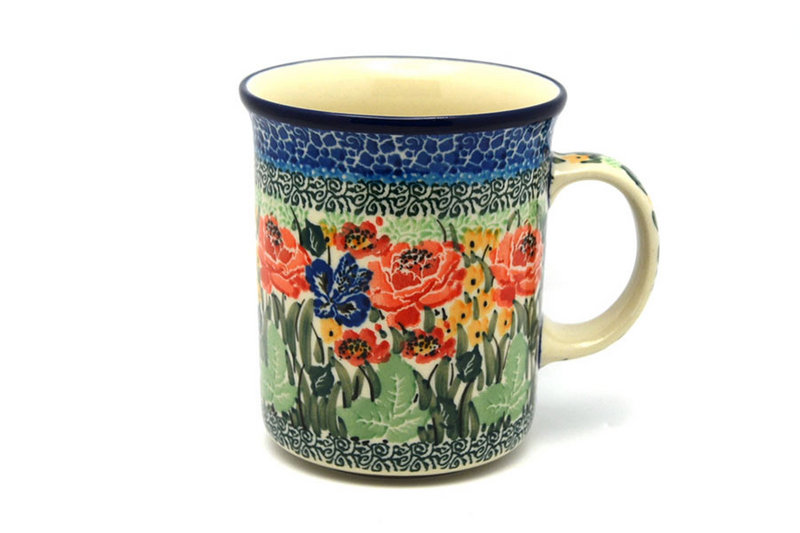 4 3/8"H (15 oz. measured near the rim)
 Polish Pottery Mug - Big Straight Sided - Unikat Signature - U4400 B13-U4400 (4 3/8"H (15 oz. measured near the rim)
)