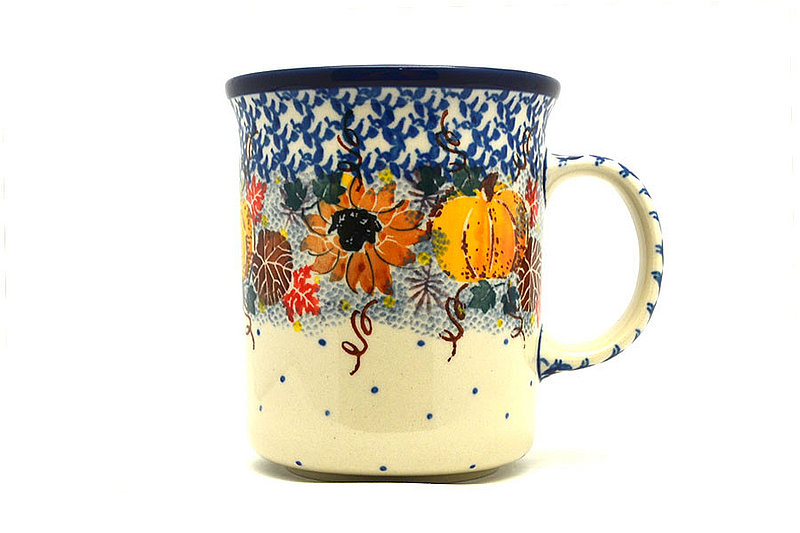 4 3/8"H (15 oz. measured near the rim)
 Polish Pottery Mug - Big Straight Sided - Unikat Signature - U4741 B13-U4741 (4 3/8"H (15 oz. measured near the rim)
)