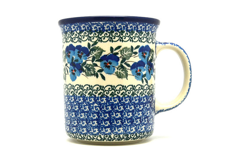 4 3/8"H (15 oz. measured near the rim)
 Polish Pottery Mug - Big Straight Sided - Winter Viola B13-2273a (4 3/8"H (15 oz. measured near the rim)
)