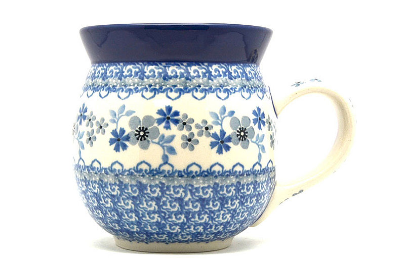 4"H (15 oz measured near the rim)
 Polish Pottery Mug - 15 oz. Bubble - Blue Horizon 073-2333a (4"H (15 oz measured near the rim)
)