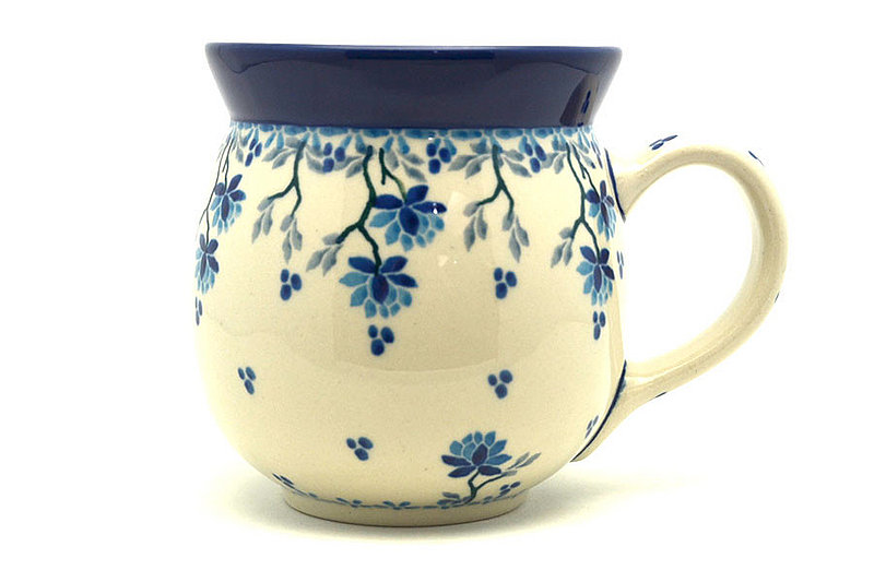 4"H (15 oz measured near the rim)
 Polish Pottery Mug - 15 oz. Bubble - Clover Field 073-2524a (4"H (15 oz measured near the rim)
)