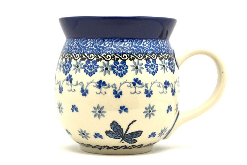 4"H (15 oz measured near the rim)
 Polish Pottery Mug - 15 oz. Bubble - Dragonfly 073-2009a (4"H (15 oz measured near the rim)
)