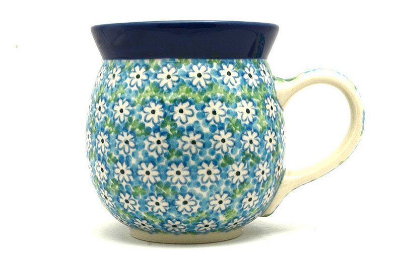 4"H (15 oz measured near the rim)
 Polish Pottery Mug - 15 oz. Bubble - Key Lime 073-2252a (4"H (15 oz measured near the rim)
)