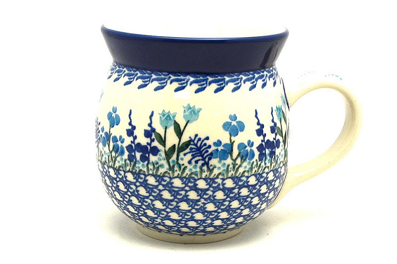 4"H (15 oz measured near the rim)
 Polish Pottery Mug - 15 oz. Bubble - Little Gems 073-2898a (4"H (15 oz measured near the rim)
)