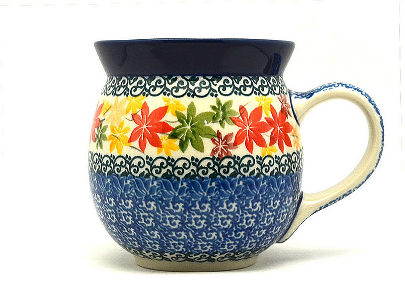4"H (15 oz measured near the rim)
 Polish Pottery Mug - 15 oz. Bubble - Maple Harvest 073-2533a (4"H (15 oz measured near the rim)
)