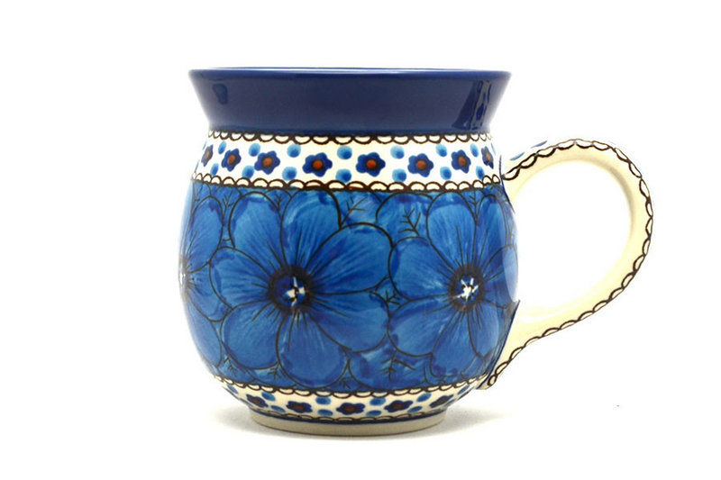 4"H (15 oz measured near the rim)
 Polish Pottery Mug - 15 oz. Bubble - Unikat Signature U408C 073-U408C (4"H (15 oz measured near the rim)
)