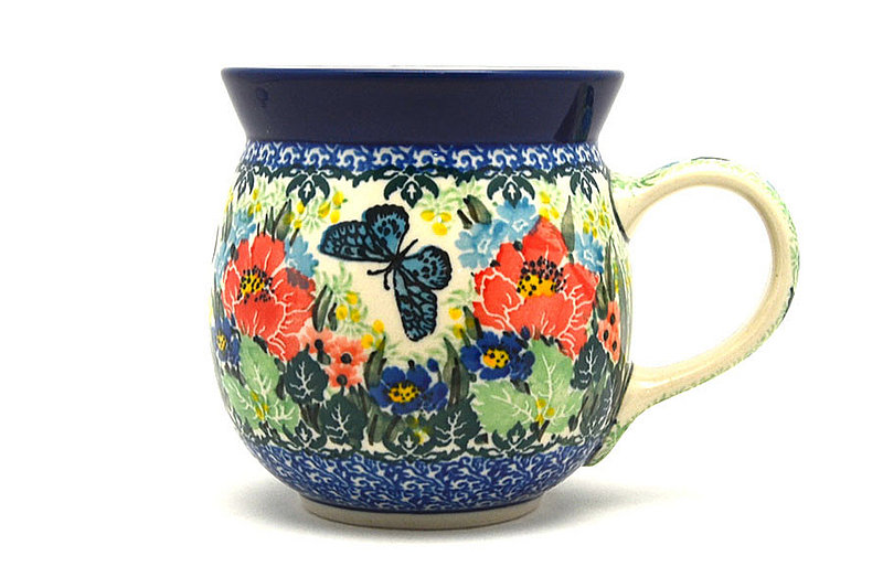 4"H (15 oz measured near the rim)
 Polish Pottery Mug - 15 oz. Bubble - Unikat Signature U4553 073-U4553 (4"H (15 oz measured near the rim)
)
