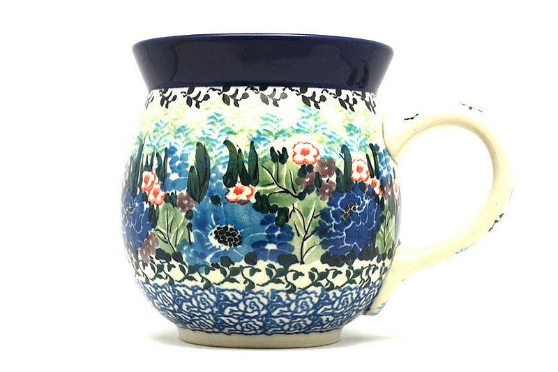4"H (15 oz measured near the rim)
 Polish Pottery Mug - 15 oz. Bubble - Unikat Signature U4572 073-U4572 (4"H (15 oz measured near the rim)
)