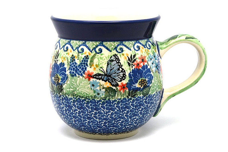 4"H (15 oz measured near the rim)
 Polish Pottery Mug - 15 oz. Bubble - Unikat Signature U4600 073-U4600 (4"H (15 oz measured near the rim)
)