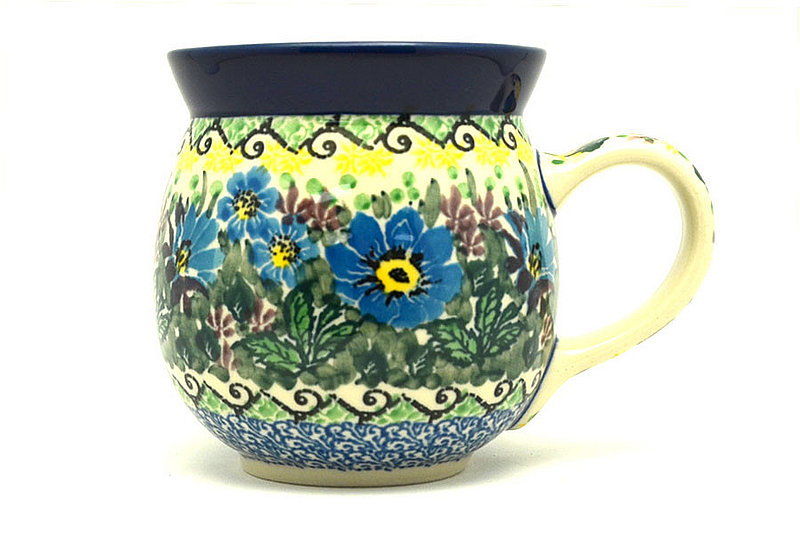 4"H (15 oz measured near the rim)
 Polish Pottery Mug - 15 oz. Bubble - Unikat Signature U4613 073-U4613 (4"H (15 oz measured near the rim)
)