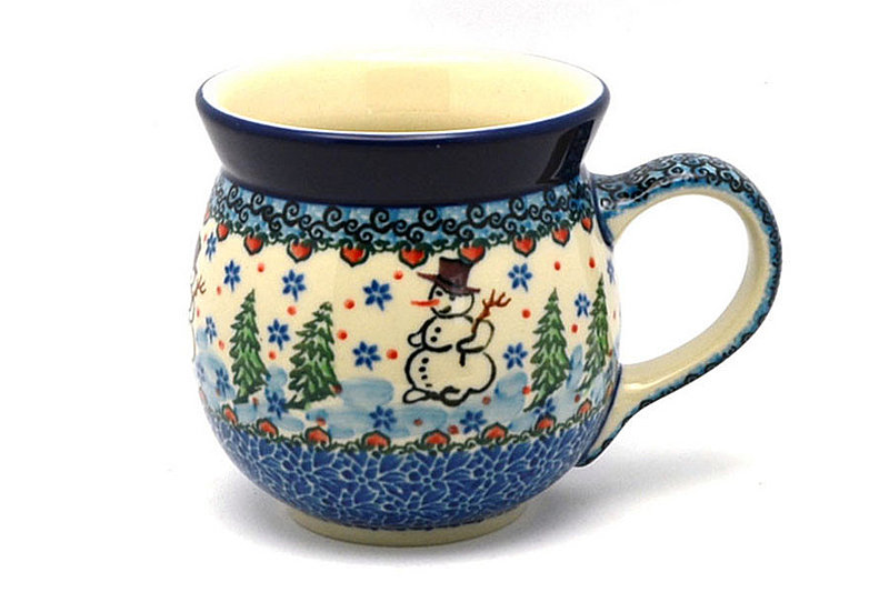 4"H (15 oz measured near the rim)
 Polish Pottery Mug - 15 oz. Bubble - Unikat Signature U4661 073-U4661 (4"H (15 oz measured near the rim)
)