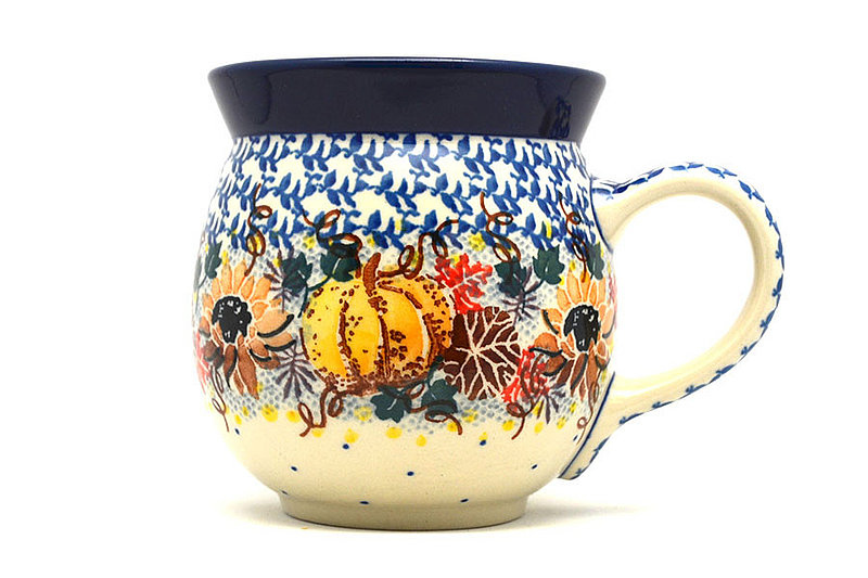 4"H (15 oz measured near the rim)
 Polish Pottery Mug - 15 oz. Bubble - Unikat Signature U4741 073-U4741 (4"H (15 oz measured near the rim)
)