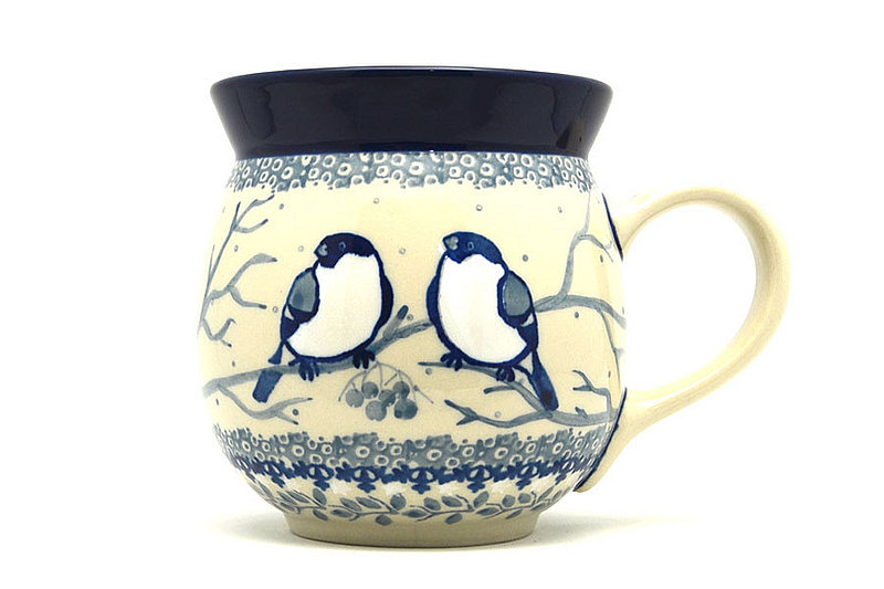 4"H (15 oz measured near the rim)
 Polish Pottery Mug - 15 oz. Bubble - Unikat Signature U4830 073-U4830 (4"H (15 oz measured near the rim)
)