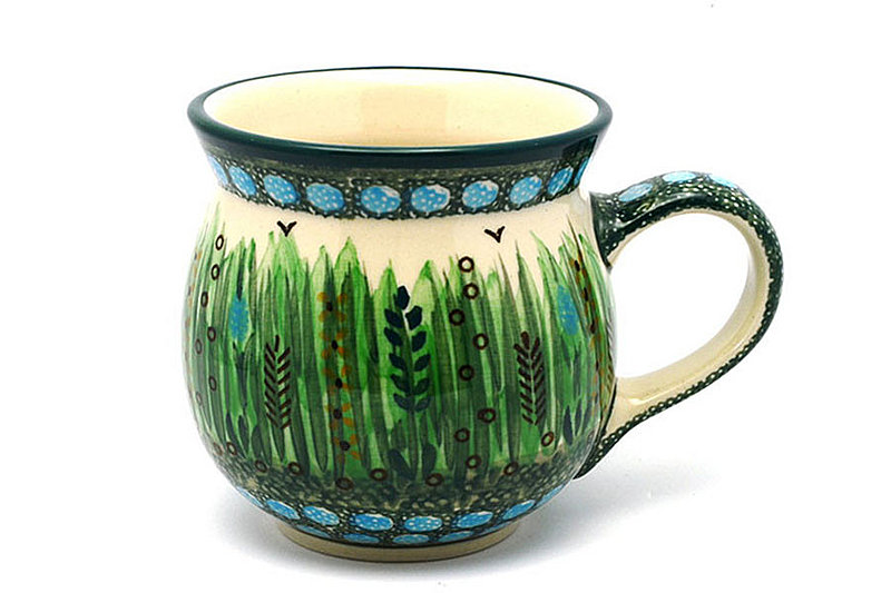 4"H (15 oz measured near the rim)
 Polish Pottery Mug - 15 oz. Bubble - Unikat Signature U803 073-U0803 (4"H (15 oz measured near the rim)
)