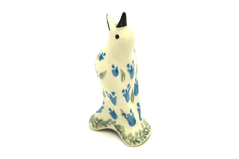 4"H
 Polish Pottery Pie Bird - Blue Bells C14-1432a (4"H
)