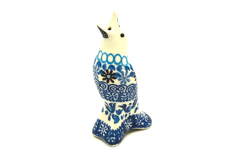 4"H
 Polish Pottery Pie Bird - Blue Yonder C14-2187a (4"H
)
