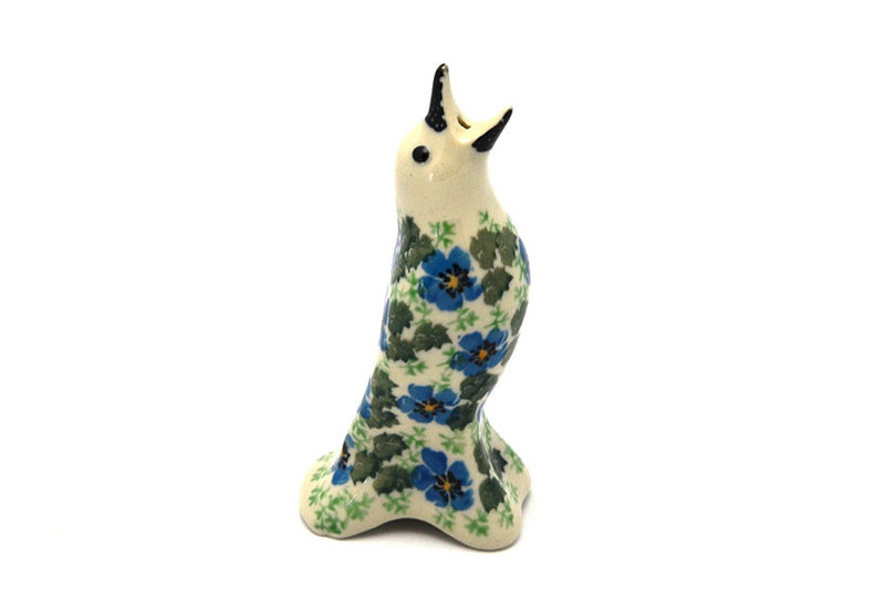 4"H
 Polish Pottery Pie Bird - Morning Glory C14-1915a (4"H
)