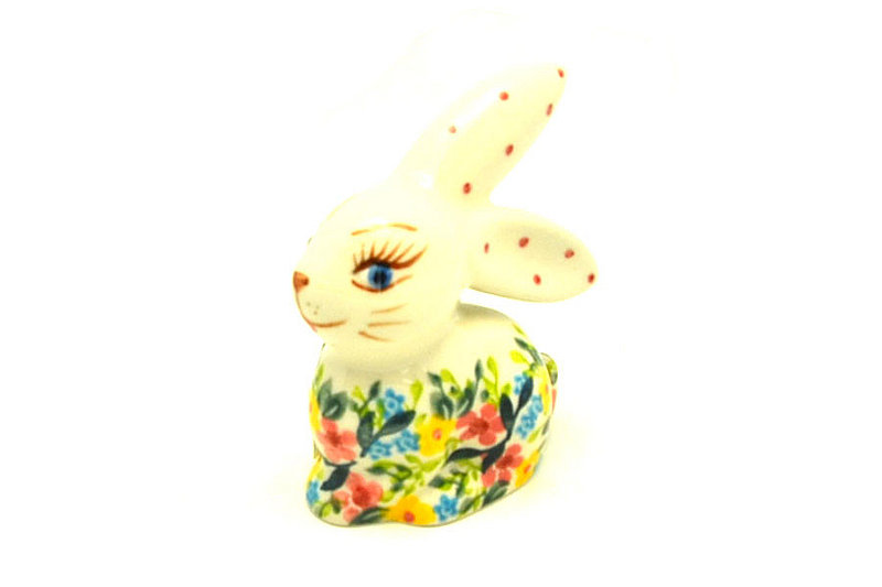 4"H x 1 5/8"W x 3 1/2"L
 Polish Pottery Bunny - VC119 V412-VC119 (4"H x 1 5/8"W x 3 1/2"L
)