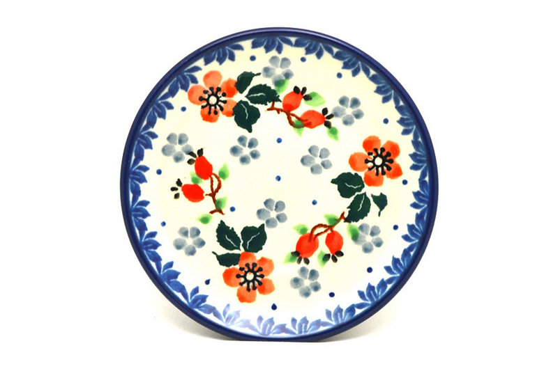 4"W
 Polish Pottery Coaster - Cherry Blossom 262-2103a (4"W
)