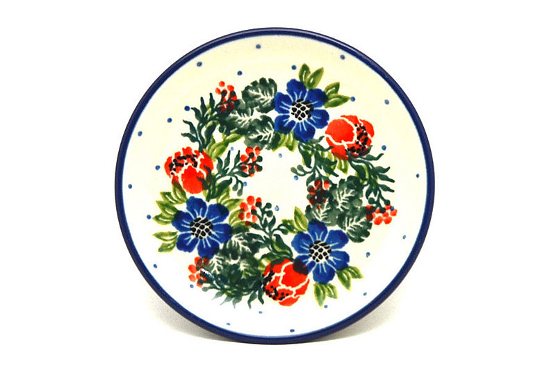 4"W
 Polish Pottery Coaster - Garden Party 262-1535a (4"W
)