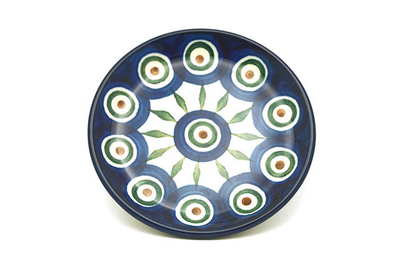 4"W
 Polish Pottery Coaster - Peacock 262-054a (4"W
)