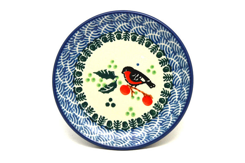 4"W
 Polish Pottery Coaster - Red Robin 262-1257a (4"W
)