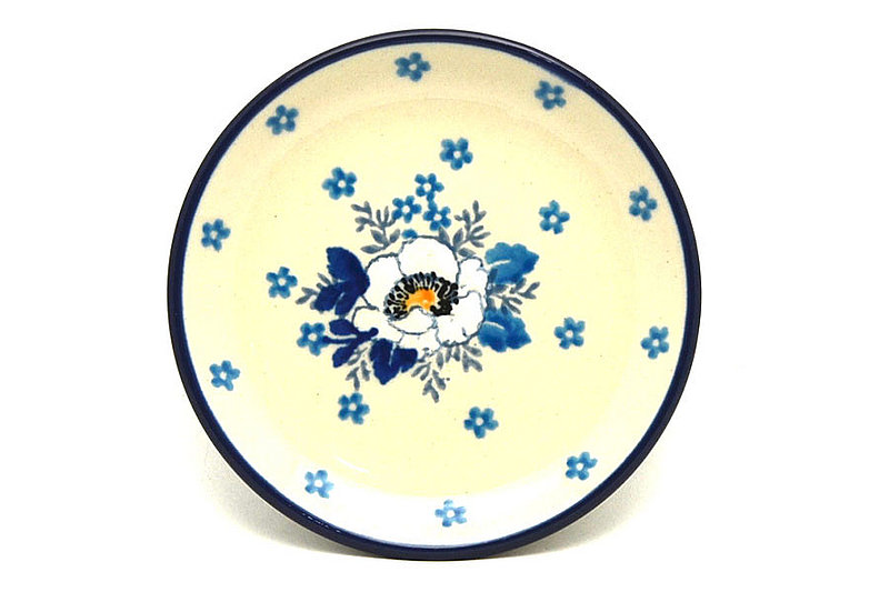 4"W
 Polish Pottery Coaster - White Poppy 262-2222a (4"W
)