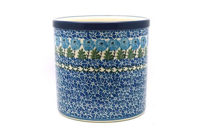 5 1/2"H x 5 1/2"W
 Polish Pottery Utensil Holder - Antique Rose 003-1390a (5 1/2"H x 5 1/2"W
)