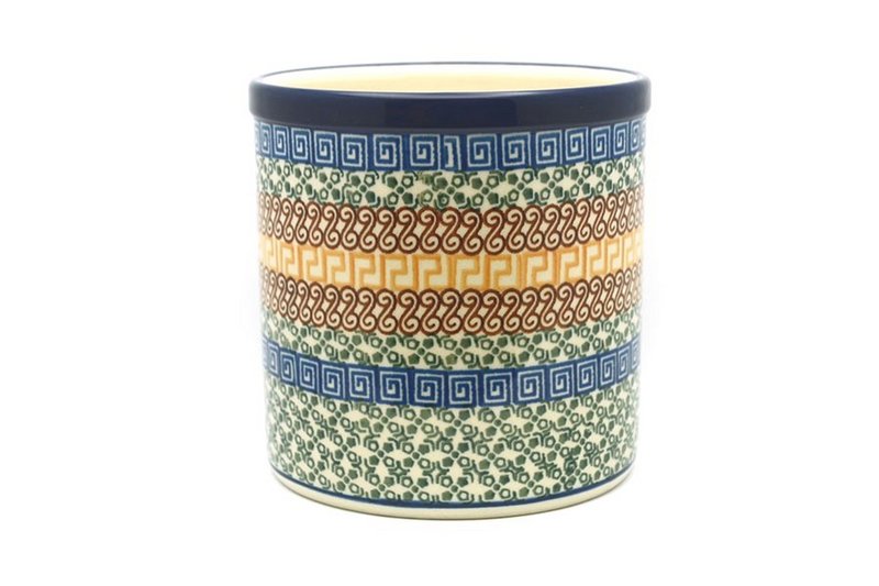 5 1/2"H x 5 1/2"W
 Polish Pottery Utensil Holder - Autumn 003-050a (5 1/2"H x 5 1/2"W
)